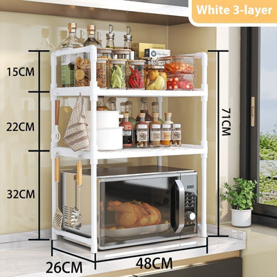 Multi-functional Kitchen Microwave Oven Storage